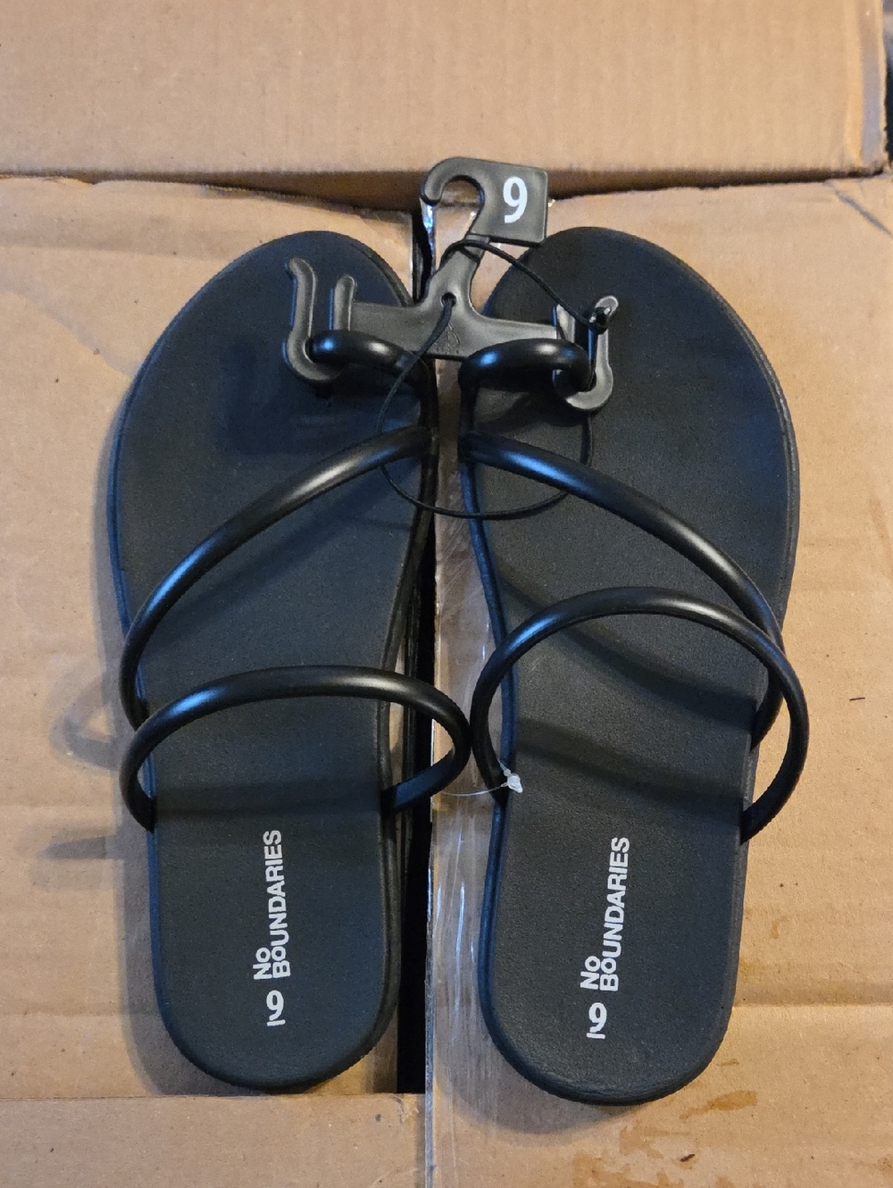 No Boundaries Black Minimalist Strappy Slide Sandals